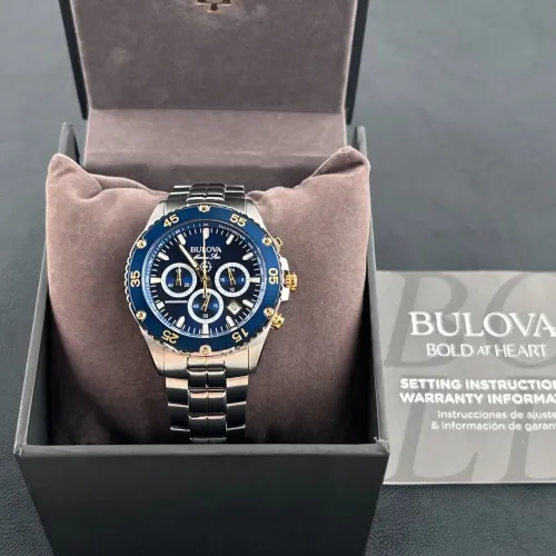Bulova Marine Star Chronograph Blue 41mm (98B400) - NOVO