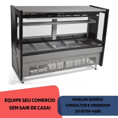 Balcão de Carne 1,75M Preto Polar Novo