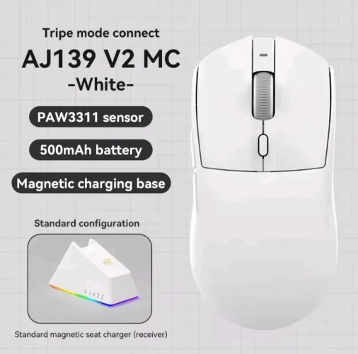 Mouse Ajazz AJ139 + Dock de carregamento - NOVO