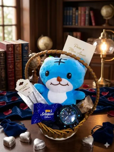 Kit ursinho urso pelúcia com relógio pulseira masculino chocolate presente namorados