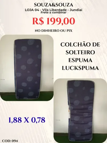 Colchão de solteiro espuma azul