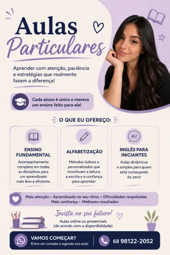 Aulas particulares a domicílio/ Reforço escolar