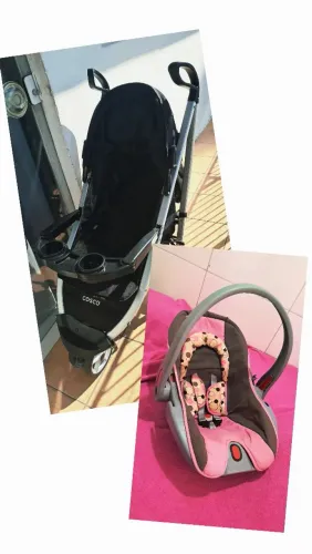 Carrinho e bebê conforto