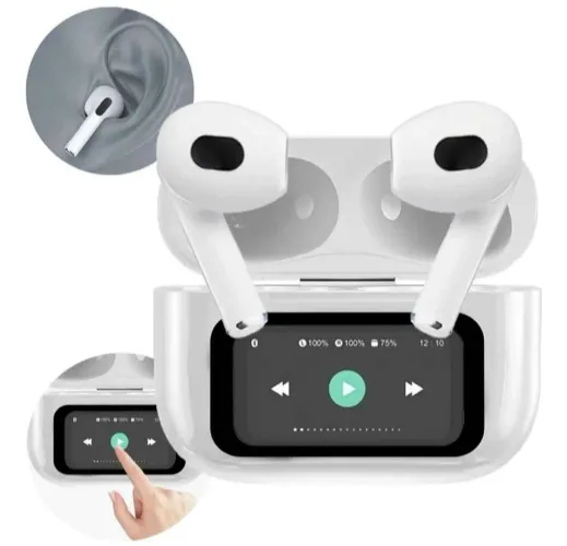 Fone De Ouvido RS72 Bluetooth 5.4 Sem Fio Tela Digital