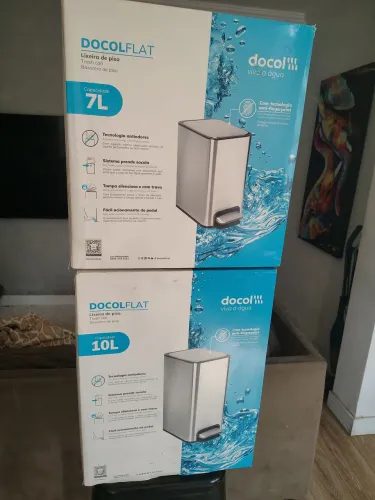 Lixeiras Docol flat 10l e 7l