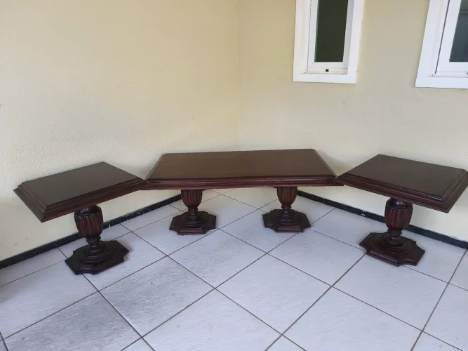 Mesa de Centro e Mesas Laterais (03 peças)