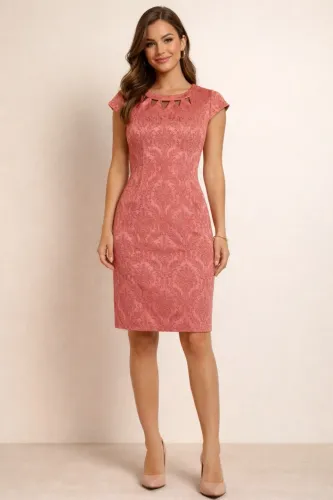 Vestido tam P rosê rendado Tottori