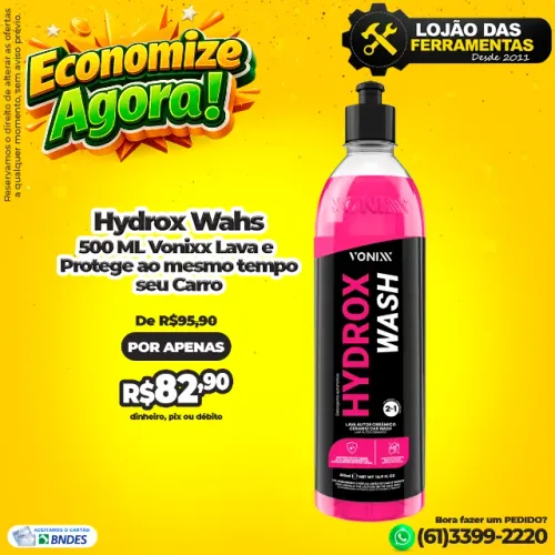 Hydrox Wahs 500 ML Vonixx Lava e Protege ao Mesmo Tempo seu Carro