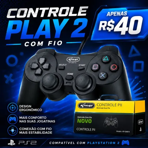 Controle play 2 com fio