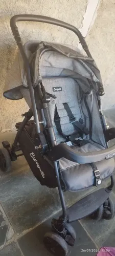 Carrinho de Bebê Burigotto Rio K + Bebê Conforto - Mesclado Preto e Cinza