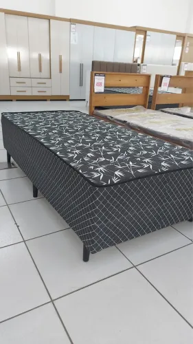 Box conjugado 88x188 solteiro com 5cm de espuma acoplada estrutura em eucalipto 