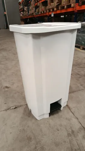 Lixeira 100 Litros Com Pedal Branca TONK Super Reforçada Retangular em Promoção