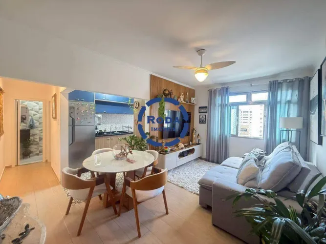 Venda apartamento com vista livre, 50m²no Gonzaga um dormitório modernizado;