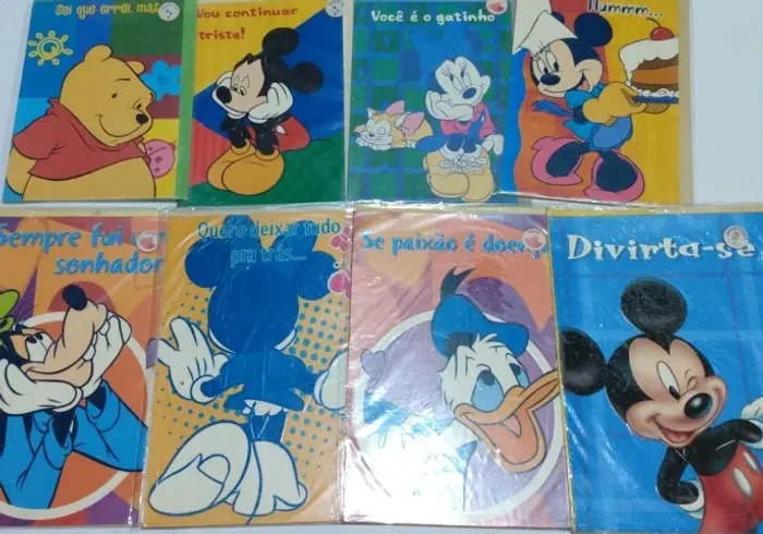 Lote Kit cartões da Disney Pato Donald Mickey Ursinho Pooh cartão ref.a