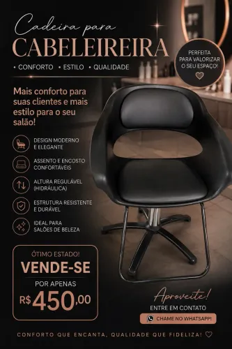 Vendo cadeira para Cabeleireira