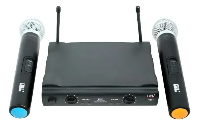 Microfone Sem Fio Jwl U-585 Duplo Uhf Profissional 