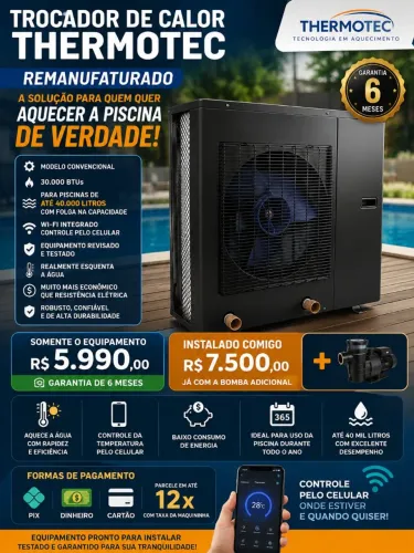 Trocador de calor para piscina