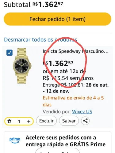 Relógio invicta