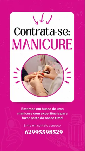 Vaga para manicure e pedicure