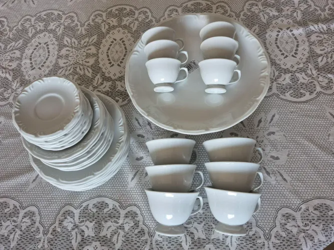 Louças em porcelana Schmidt Serviço de Chá e bolo
