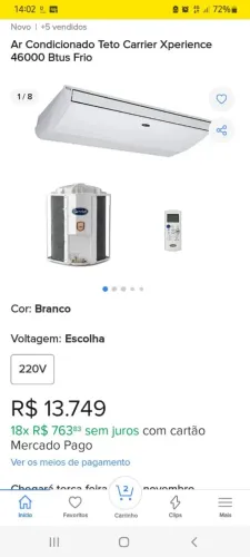 Ar-condicionado 46000 btus xperience carrie novo na caixa 