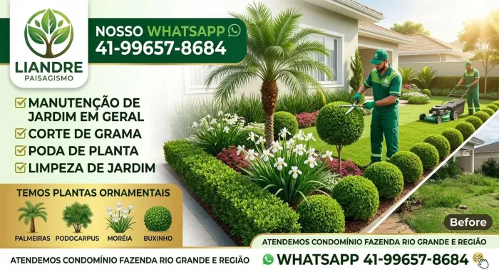 MANUTENÇÃO DE JARDIM, CORTE DE GRAMA, PLANTAS ORNAMENTAIS