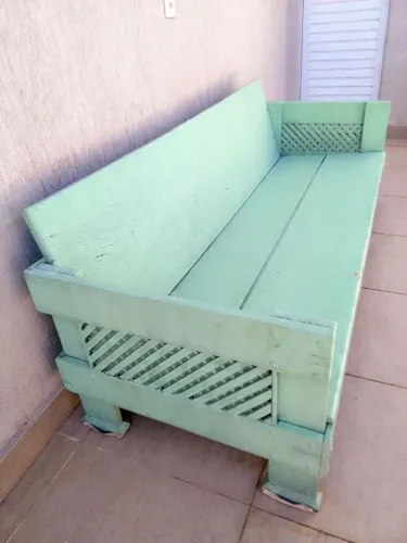 Sofá de madeira maciça - extremamente resistente, ideal para áreas externas, 1,87 x 0,68