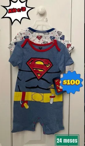 Kit 2 peças macacao Superman menino  - 24 meses