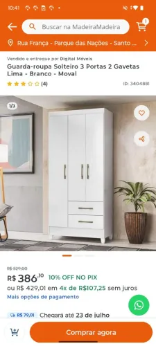 Guarda roupa solteiro
