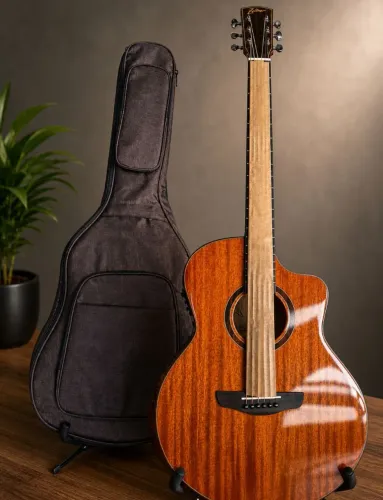 VIOLÃO SOLIDO INTEIRO PROVENANCE GRAN AUDITORIUM MAHOGANY COM EFEITOS + BAG