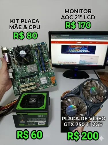 Hardware e monitor usado.