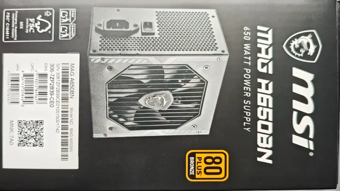 Fonte 650W MSI Semi nova