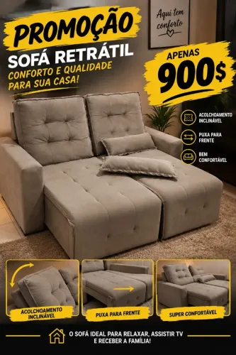 Sofá Retrátil PROMOÇÃO