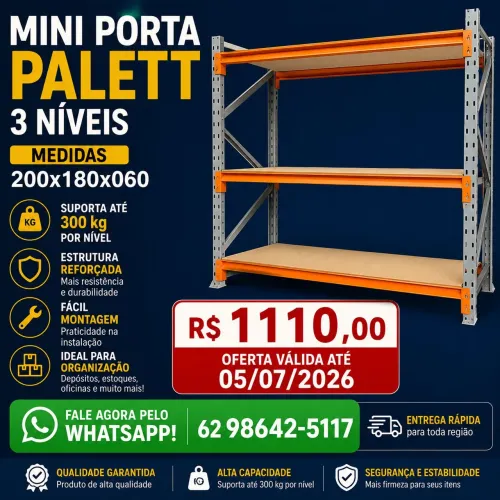 MINI PORTA PALETT PREÇO DE DISTRIBUIDORA EM GOIÂNIA *