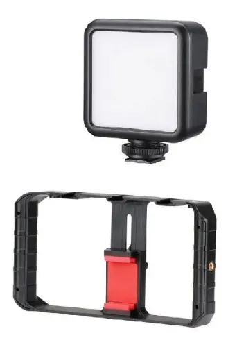 Estabilizador Suporte Celular U-rig Pro + Iluminador Led Cor Preto Ulanzi<br>