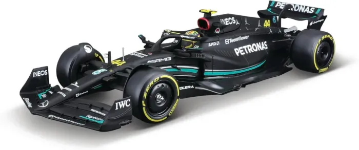 Miniatura F1 1/24 Mercedes AMG F1 W14 E 2023 - Lewis Hamilton - Nova / Lacrada - Bburago