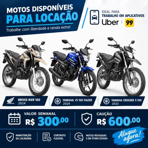 ALUGUEL DE MOTO PARA TRABALHAR COM APLICATIVOS - RECIFE