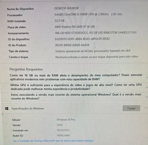 Vendo processador Intel i5 9400f