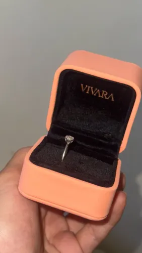 Anel Vivara Ouro Branco 18k com Diamantes - Tam. 18