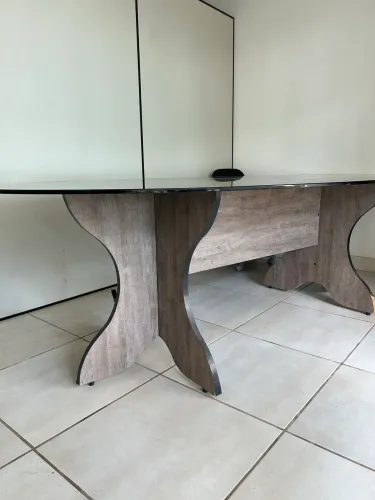 Mesa de Vidro Preta - 270cm X 135cm