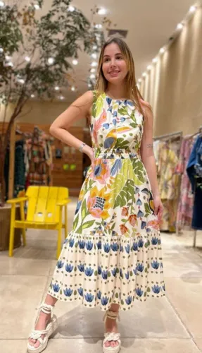 Vestido stopper jardim de verão Farm -P/M