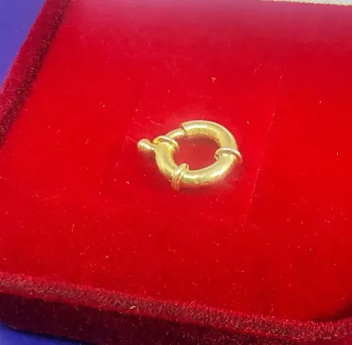 Fecho Boia Para  Gargantilha Pulseira Cordão Ouro 18 Kilates Peso 0.62 Gramas 10 mm 2 mm  
