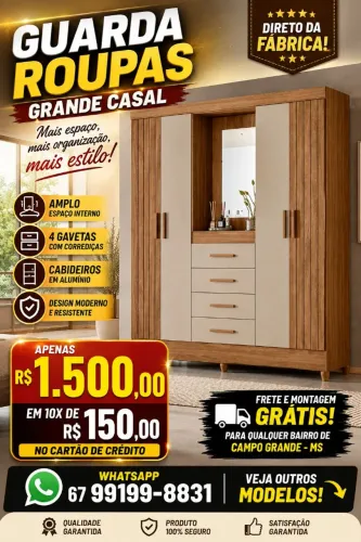Guarda roupas casal na oferta hoje entrego