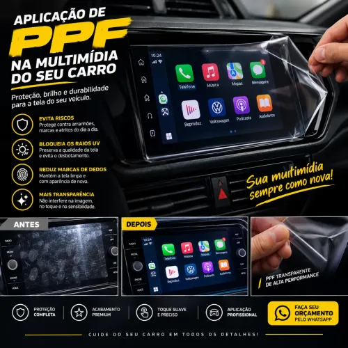 APLICAÇÃO DE PPF NA MULTIMÍDIA DO SEU CARRO