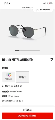 Óculos de sol Original Ray ban 