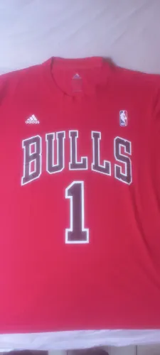 Camisa pré jogo de algodão, tamanho G, Chicago Bulls, Rose 1