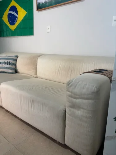 Sofá de linho off white 2.80m