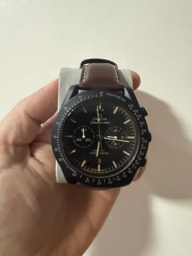Relógio estilo Omega Speedmaster "Dark Side of the Moon" Vintage Black