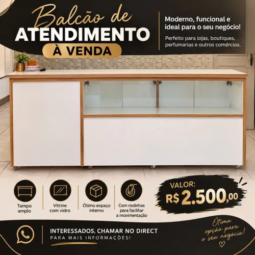 Vendo esse balcão de atendimento em mdf duplo