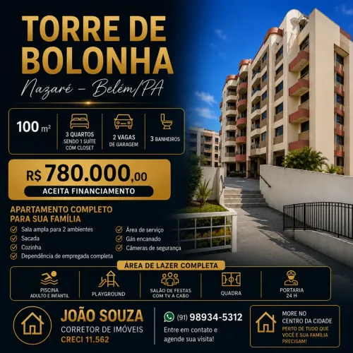 VENDO APARTAMENTO EM NAZARÉ EDIFÍCIO TORRE DE BOLONHA 3 QUARTOS 1 SUÍTE 2 GARAGENS ÁREA DE